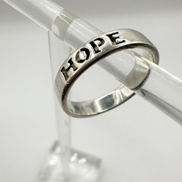 HOPE Sterling Silver 925 Ring Marked Inspirational Casual Pinkie Size 5.75 - Picture 1 of 8